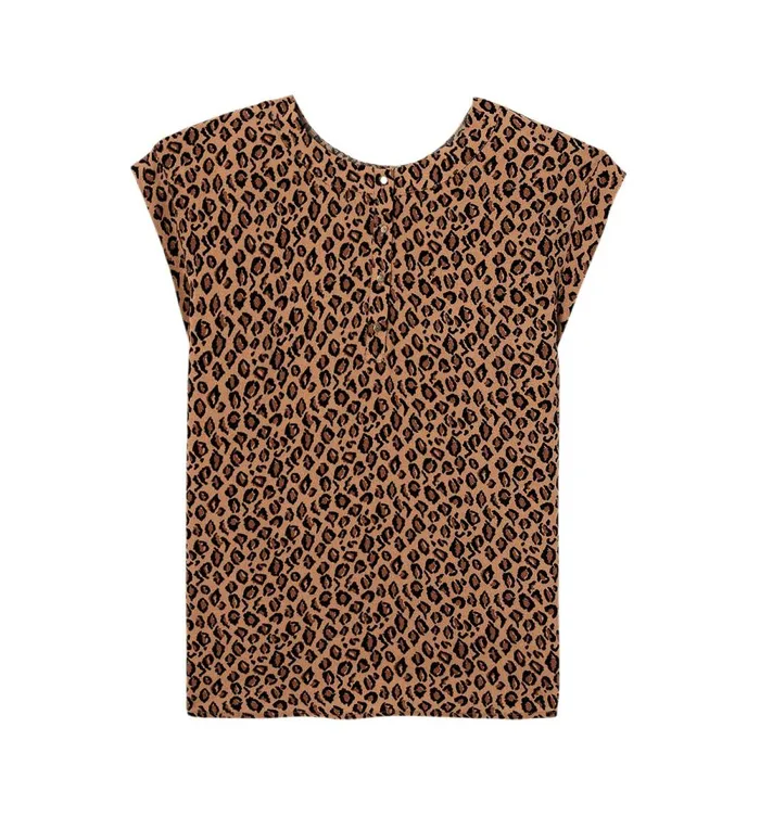 Women ShortSleeved Blouse 8211 Chestnut Brown Print Promod Shirts And Tunics Women ShortSleeved Blouse 8211 Chestnut Brown Print Promod Shirts And Tunics