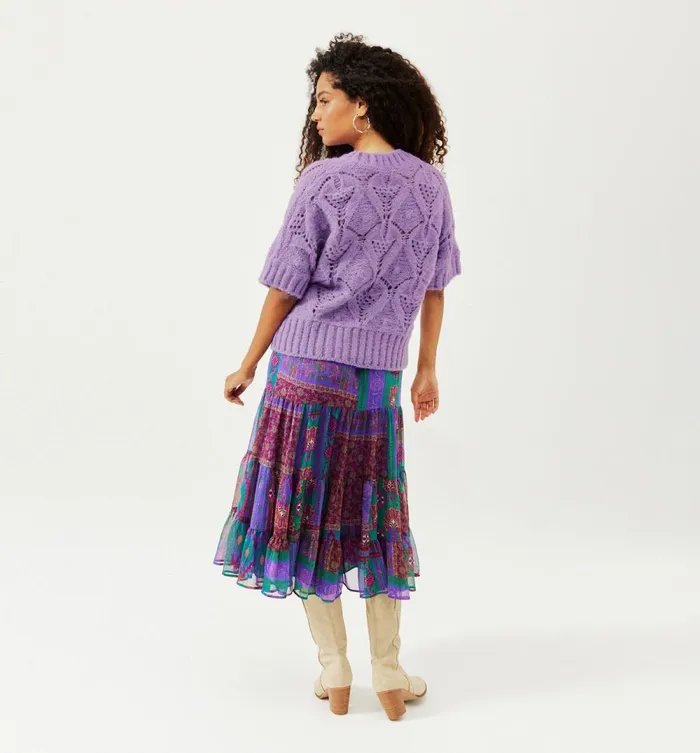 Women ShortSleeved Jumper 8211 Violet Promod Jumpers And Cardigans Women ShortSleeved Jumper 8211 Violet Promod Jumpers And Cardigans