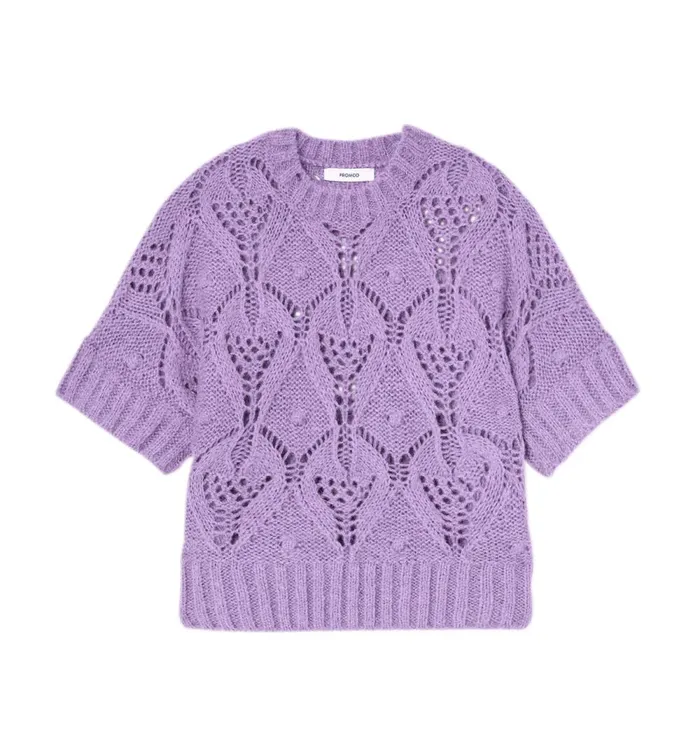 Women ShortSleeved Jumper 8211 Violet Promod Jumpers And Cardigans Women ShortSleeved Jumper 8211 Violet Promod Jumpers And Cardigans