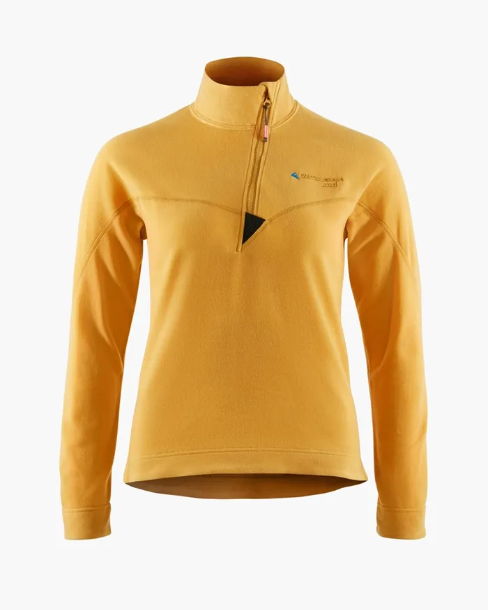 Women Sigyn Half Zip Sweater Amber Gold Klttermusen Fleeces and Sweaters