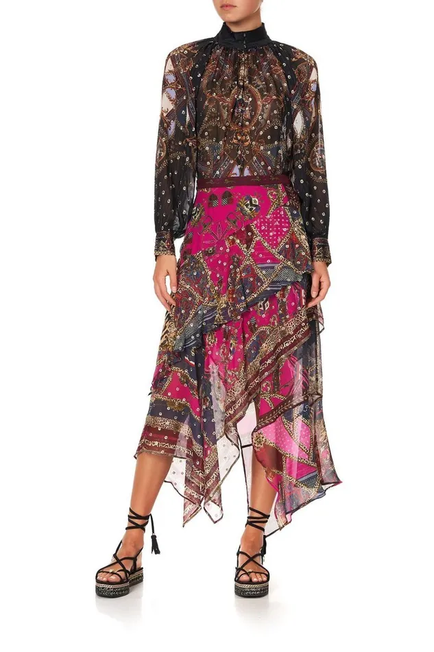 Women Skirts Camilla Asymmetrical Ruffle Skirt Dining Hall Darling