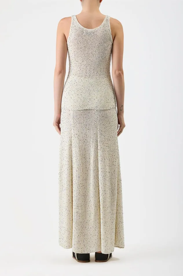 Women Skirts Gabriela Hearst Floris Knit Skirt In White Beaded Silk