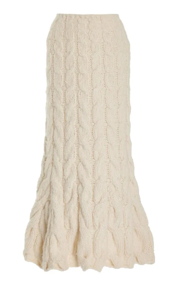 Women Skirts Gabriela Hearst Sienna Knit Skirt In Ivory Welfat Cashmere