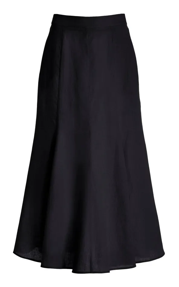 Women Skirts Gabriela Hearst Tate Skirt In Charcoal Aloe Linen
