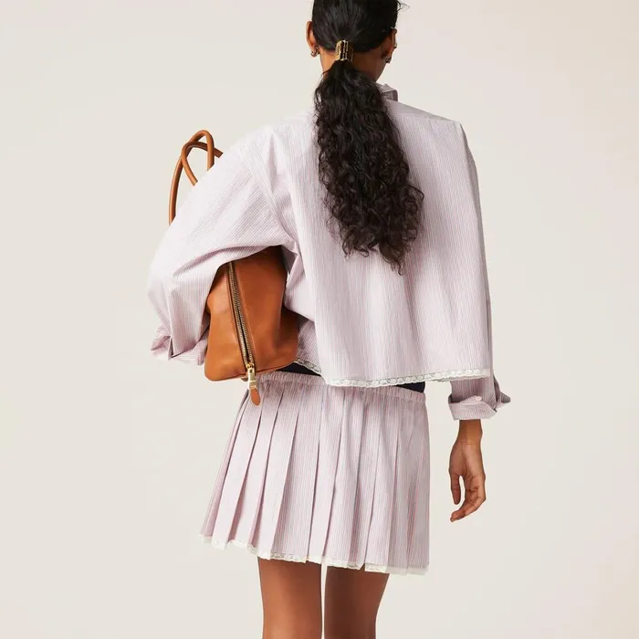 Women Skirts Miu Miu Cotton Miniskirt Coralwhite Women Skirts Miu Miu Cotton Miniskirt Coralwhite