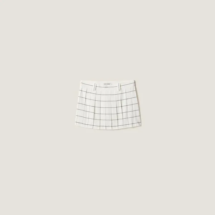 Women Skirts Miu Miu Striped Sabl Miniskirt Whiteblue