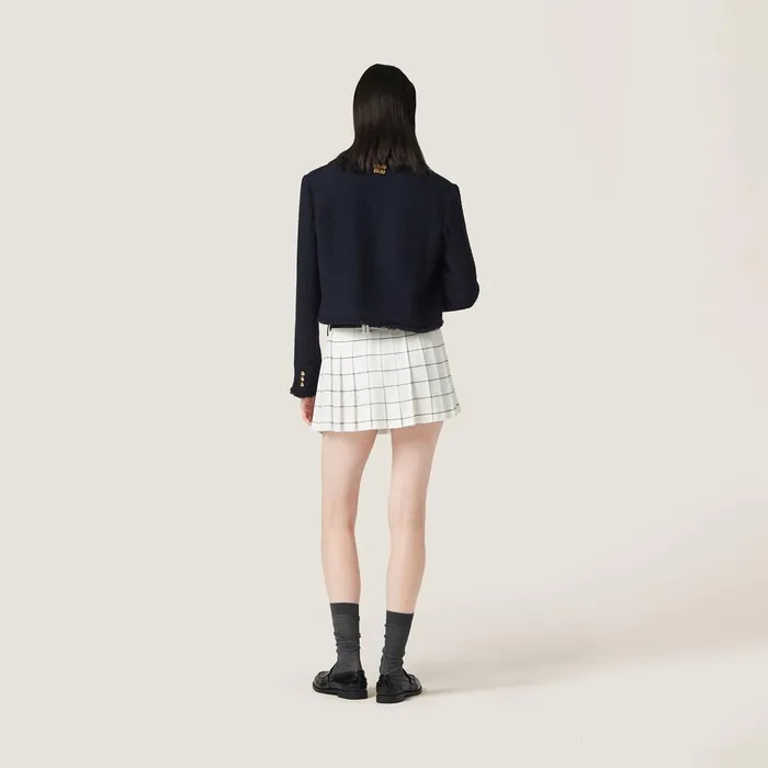 Women Skirts Miu Miu Striped Sabl Miniskirt Whiteblue Women Skirts Miu Miu Striped Sabl Miniskirt Whiteblue