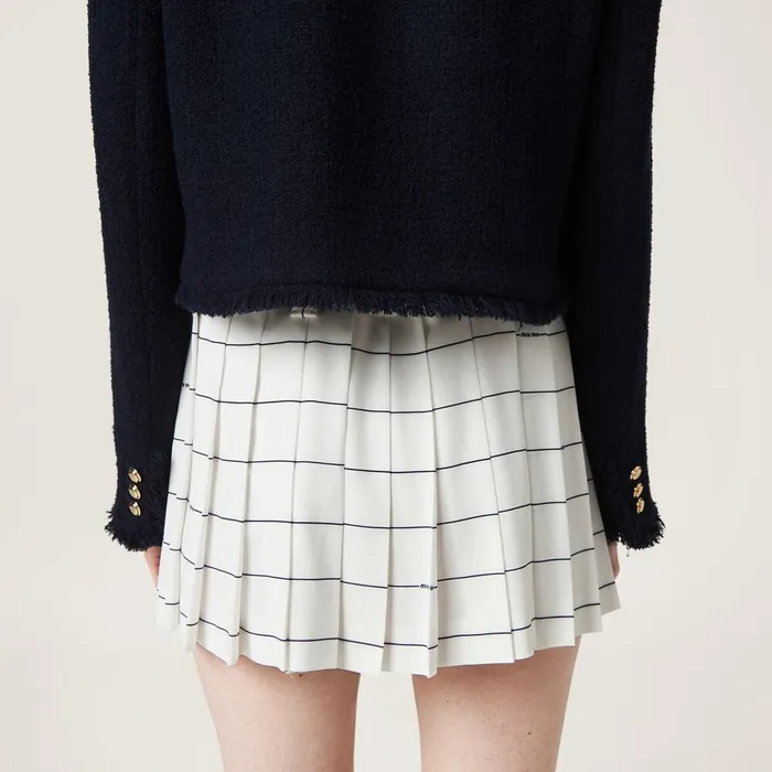Women Skirts Miu Miu Striped Sabl Miniskirt Whiteblue Women Skirts Miu Miu Striped Sabl Miniskirt Whiteblue