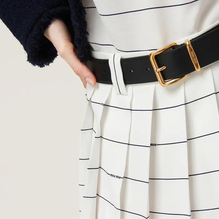Women Skirts Miu Miu Striped Sabl Miniskirt Whiteblue Women Skirts Miu Miu Striped Sabl Miniskirt Whiteblue