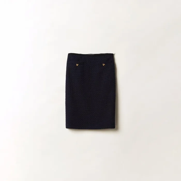 Women Skirts Miu Miu Tweed Skirt Navy