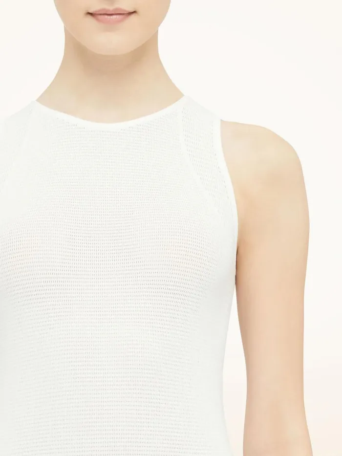 Women Sleeveless Bodies Wolford Grid Net Body White