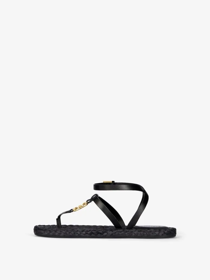 Women Slides and Sandals Givenchy 4G Liquid Sandals In Raffia Black Women Slides and Sandals Givenchy 4G Liquid Sandals In Raffia Black