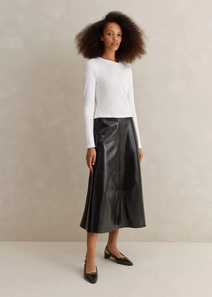 Women Slub Jersey Crop Crew Neck Top Bright White MEEM