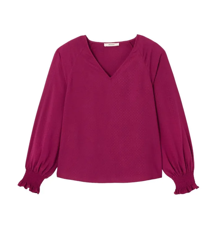 Women Smocked Blouse 8211 Raspberry Red Promod Shirts And Tunics Women Smocked Blouse 8211 Raspberry Red Promod Shirts And Tunics