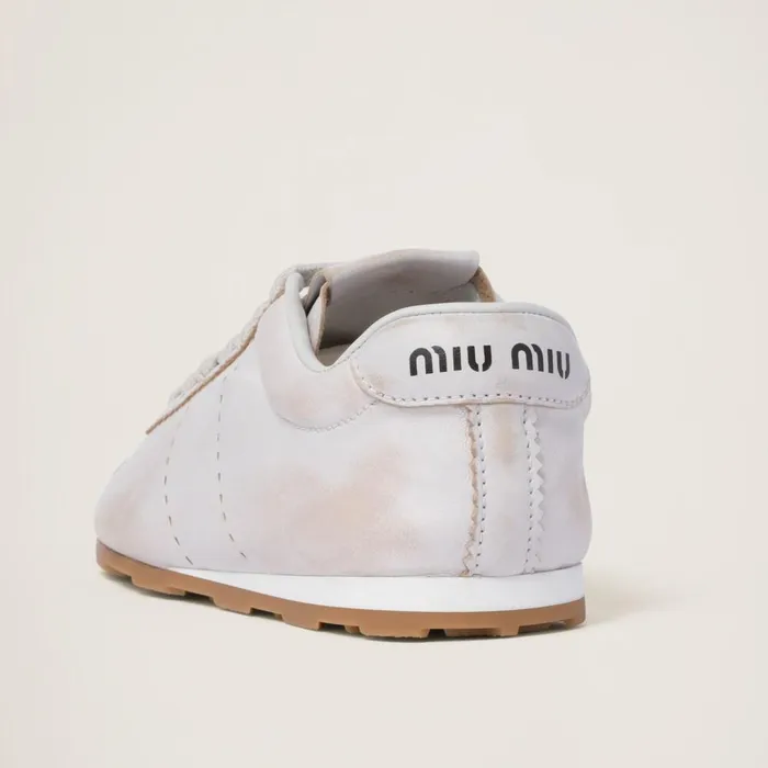 Women Sneakers Miu Miu Bleached Nappa Leather Sneakers White Women Sneakers Miu Miu Bleached Nappa Leather Sneakers White