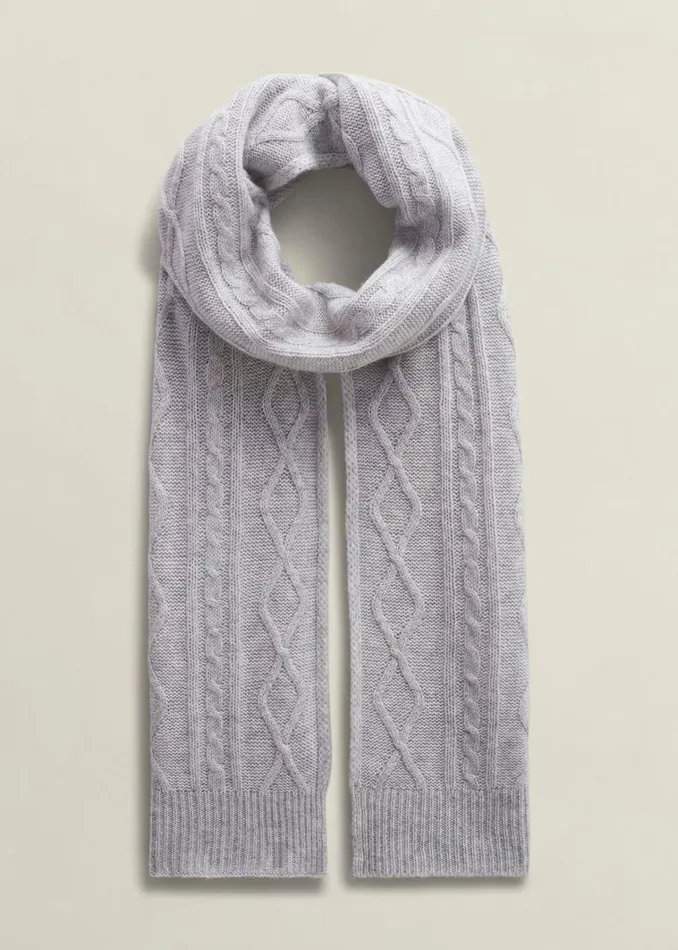 Women Steph Wool Scarf Pale Grey Hobbs Scarves