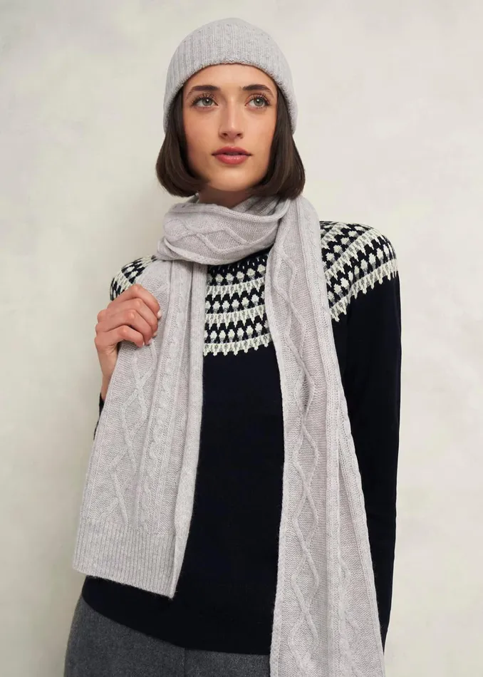 Women Steph Wool Scarf Pale Grey Hobbs Scarves