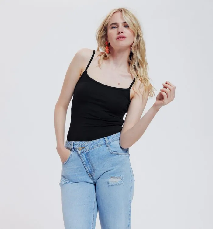 Women Strappy Top 8211 Black Promod Tops