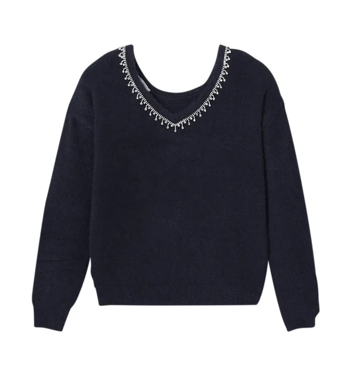 Women Strass Detail Jumper 8211 Black Promod Jumpers And Cardigans Women Strass Detail Jumper 8211 Black Promod Jumpers And Cardigans