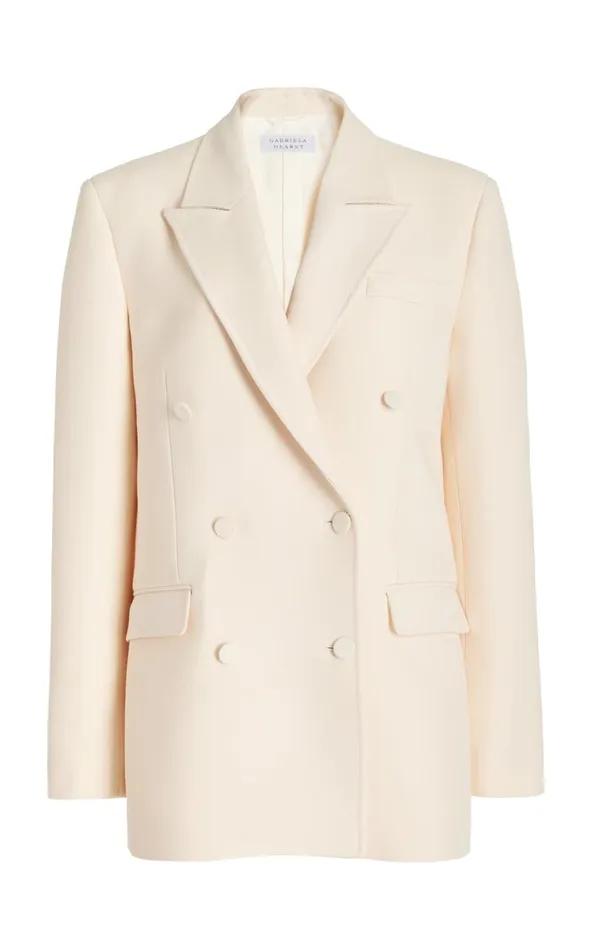 Women Suits Gabriela Hearst Kees Blazer In Ivory Wool Silk Cady