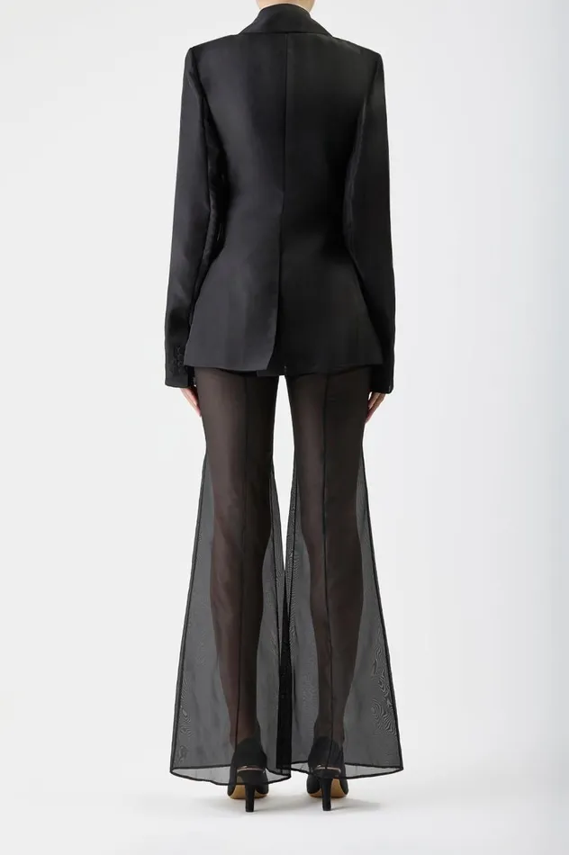 Women Suits Gabriela Hearst Leiva Sheer Blazer In Black Silk Organza