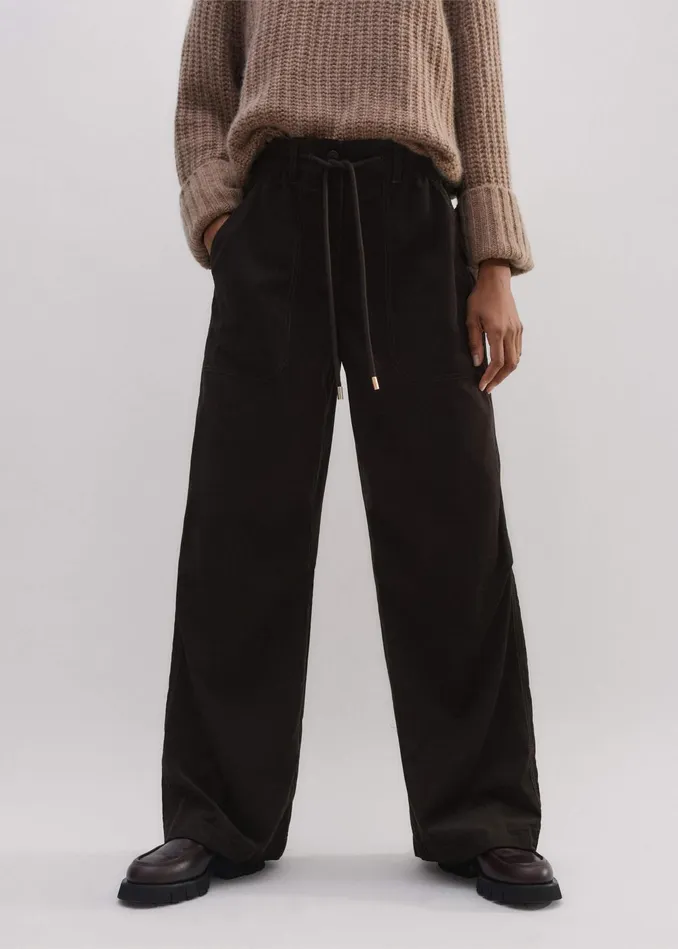 Women Super Soft Micro Cord Trouser Double Espresso MEEM