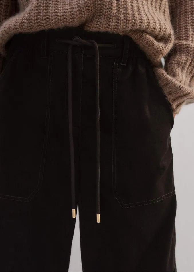 Women Super Soft Micro Cord Trouser Double Espresso MEEM