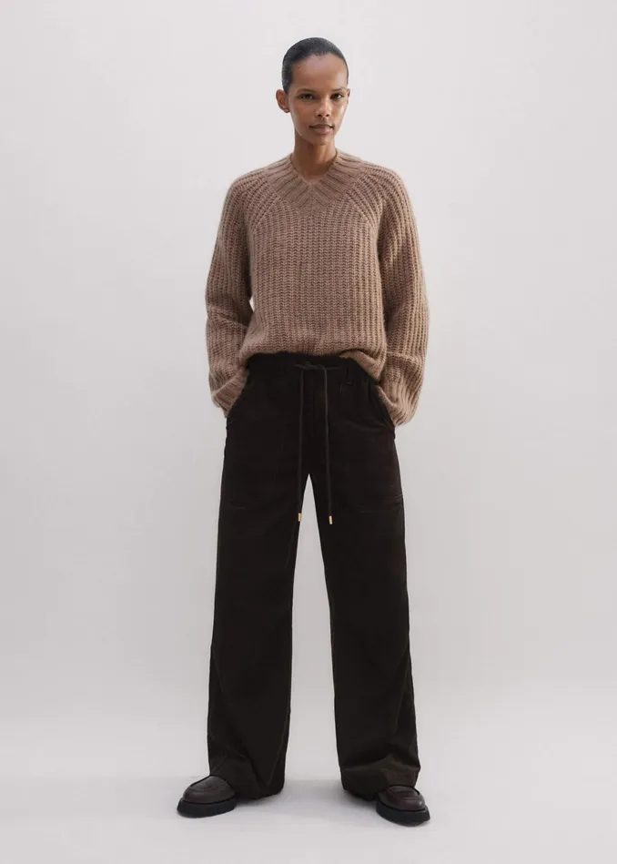 Women Super Soft Micro Cord Trouser Double Espresso MEEM