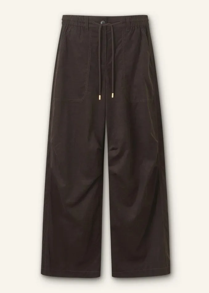 Women Super Soft Micro Cord Trouser Double Espresso MEEM