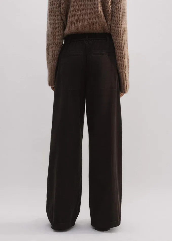 Women Super Soft Micro Cord Trouser Double Espresso MEEM