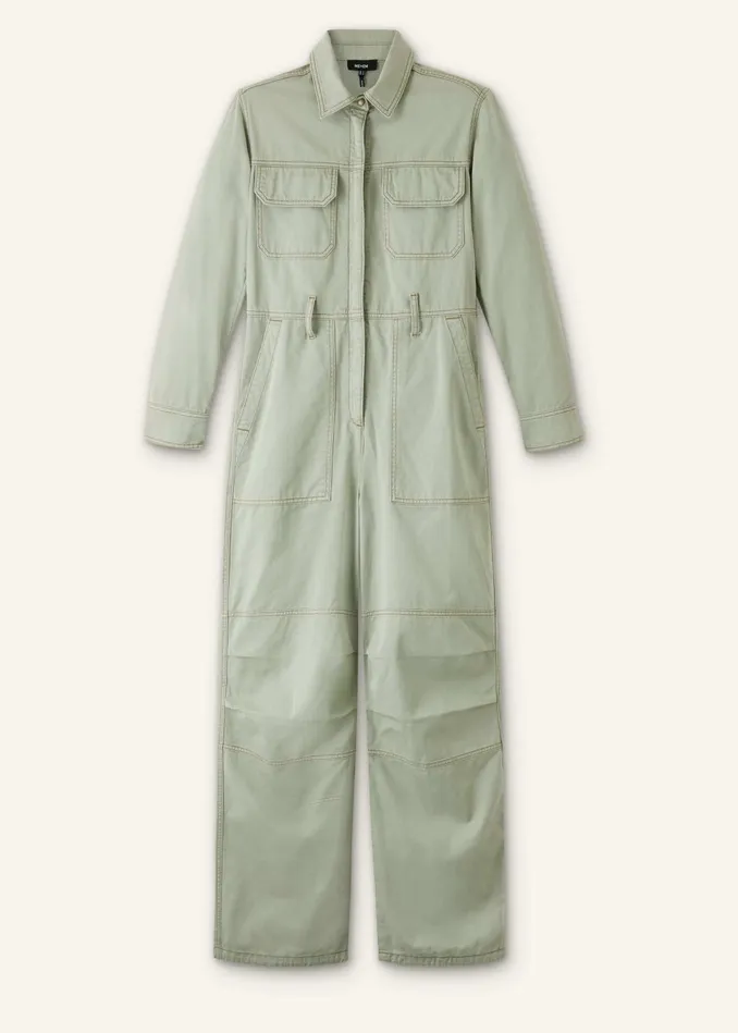 Women Super Soft Utility Jumpsuit Silver Sage MEEM