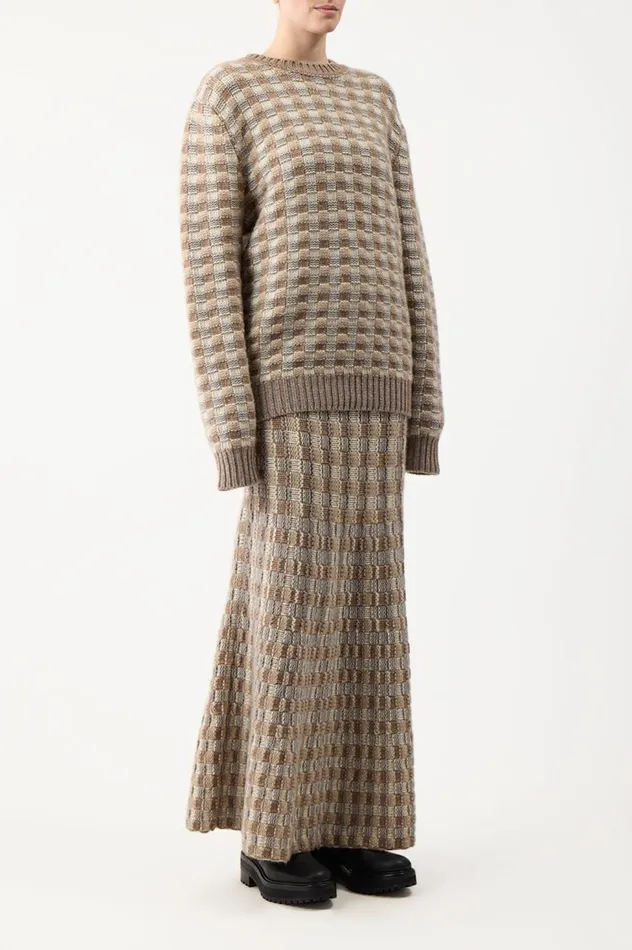 Women Sweaters and Turtlenecks Gabriela Hearst Chez Knit Sweater In Ivory Multi Cashmere