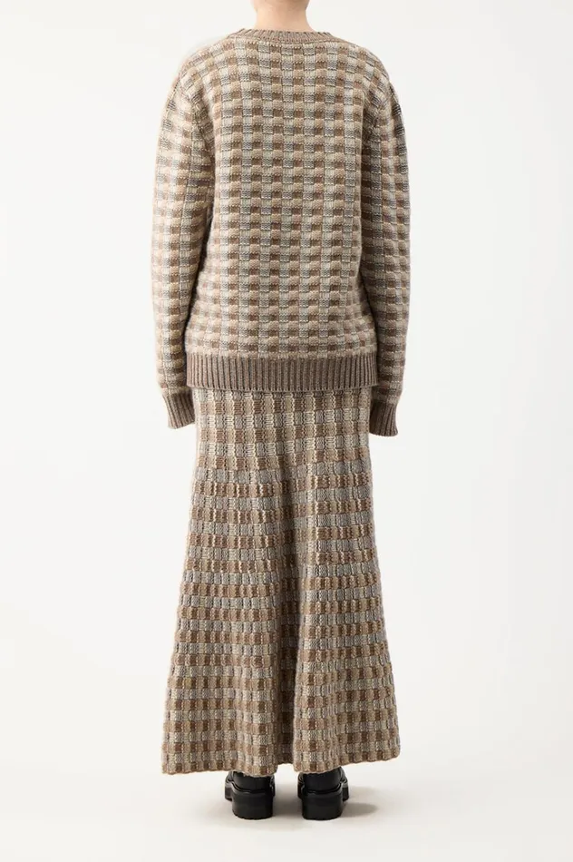 Women Sweaters and Turtlenecks Gabriela Hearst Chez Knit Sweater In Ivory Multi Cashmere