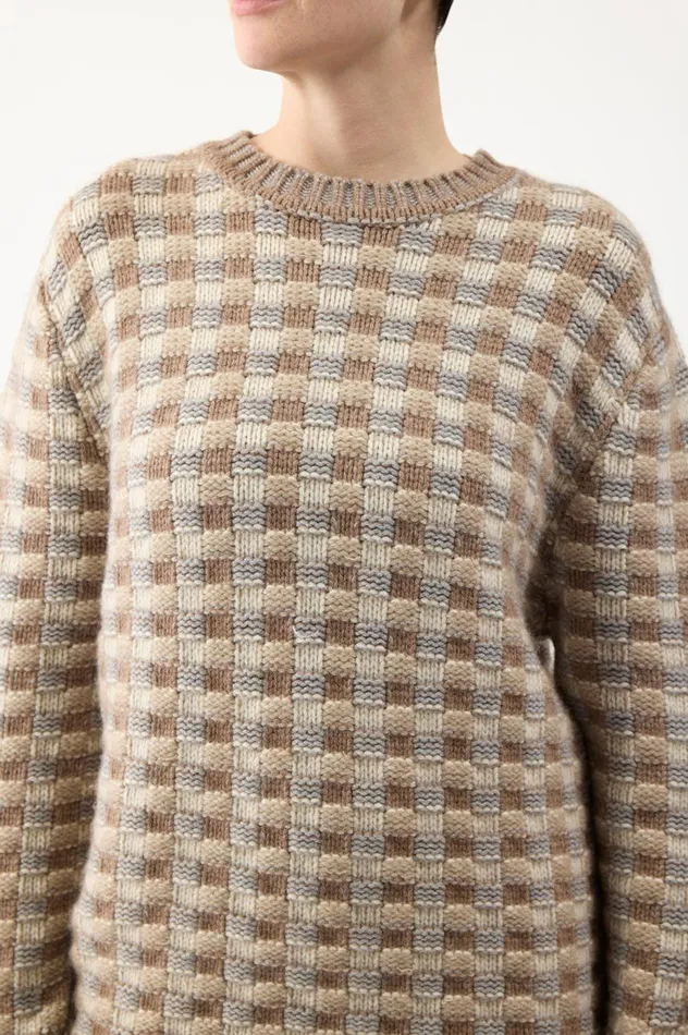 Women Sweaters and Turtlenecks Gabriela Hearst Chez Knit Sweater In Ivory Multi Cashmere