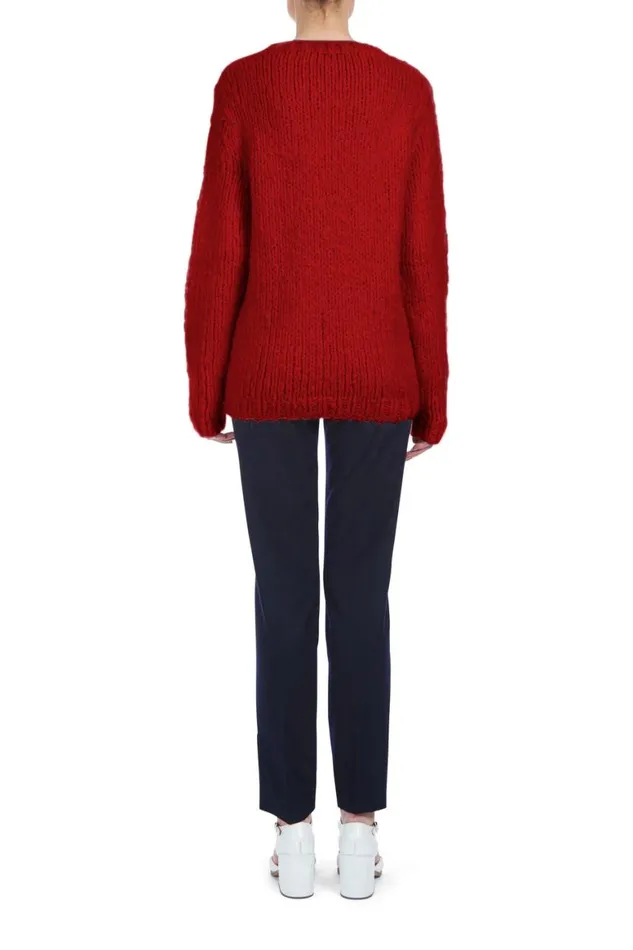 Women Sweaters and Turtlenecks Gabriela Hearst Lawrence Knit Sweater In Red Welfat Cashmere