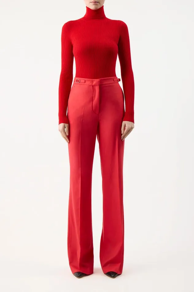 Women Sweaters and Turtlenecks Gabriela Hearst Peppe Knit Turtleneck In Red Cashmere Silk