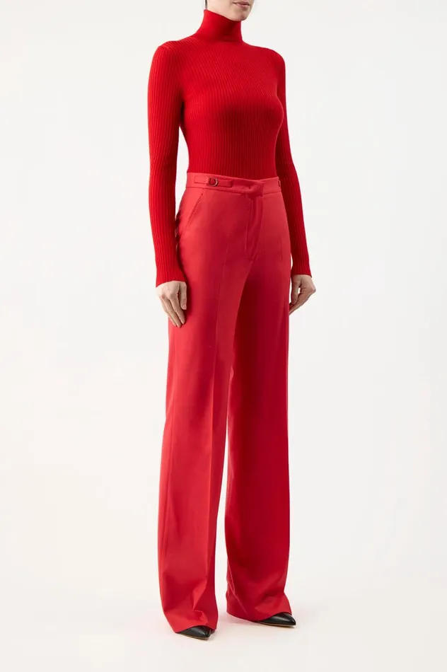 Women Sweaters and Turtlenecks Gabriela Hearst Peppe Knit Turtleneck In Red Cashmere Silk