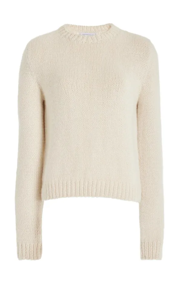 Women Sweaters and Turtlenecks Gabriela Hearst Rhun Knit Sweater In Ivory Cashmere