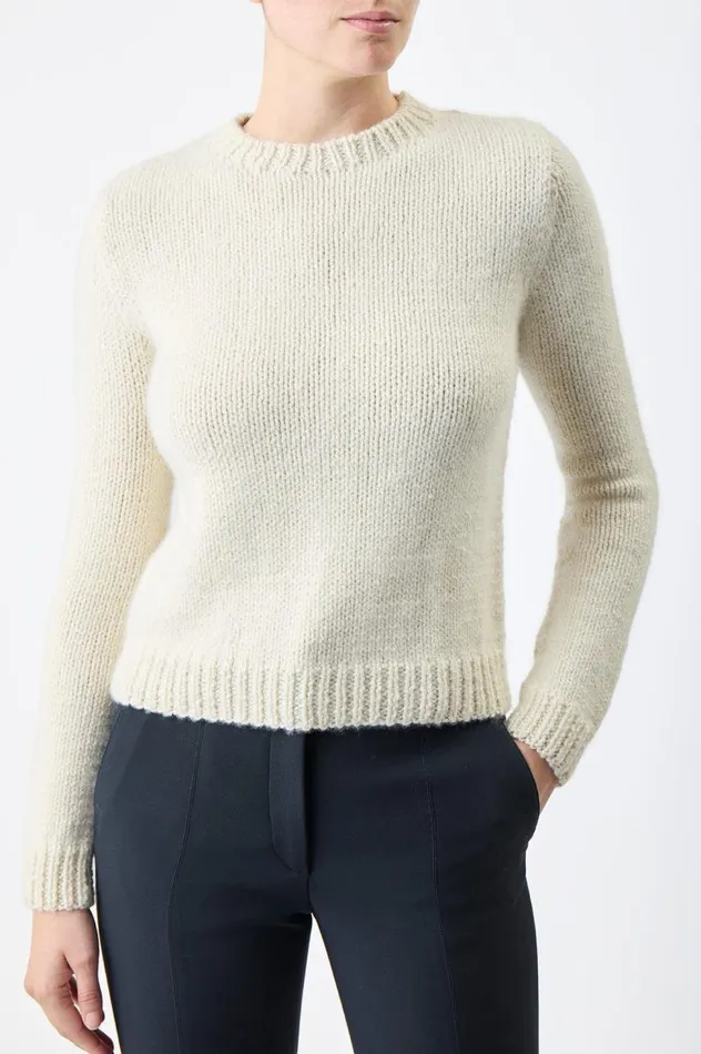 Women Sweaters and Turtlenecks Gabriela Hearst Rhun Knit Sweater In Ivory Cashmere