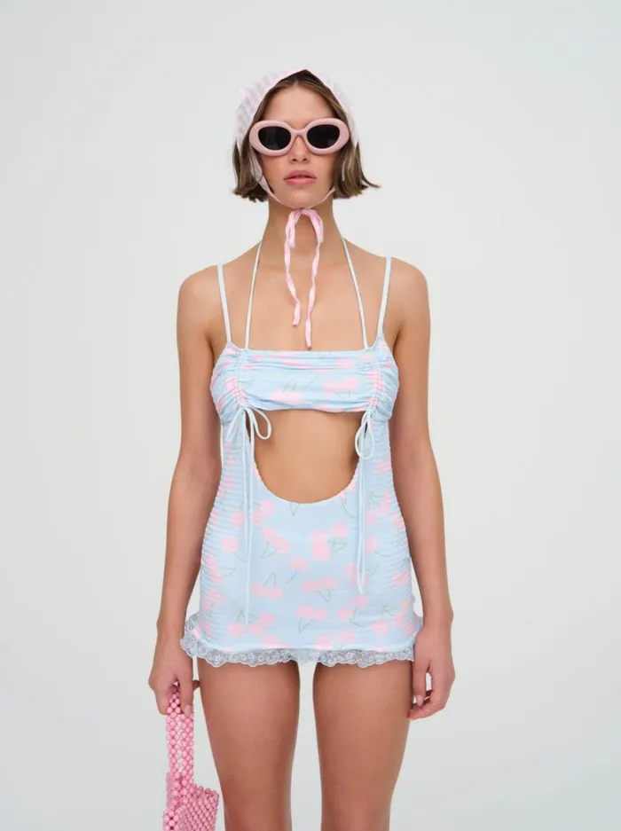 Women Swim For Love and Lemons Graceanne Swim Romper Blue Women Swim For Love and Lemons Graceanne Swim Romper Blue
