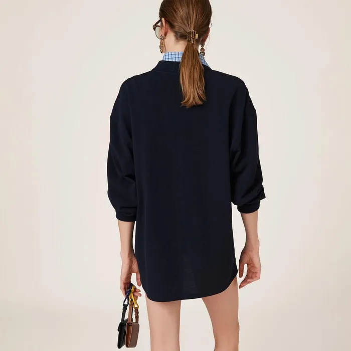 Women TShirts And Sweatshirts Miu Miu Cotton Piqu Polo Shirt Navy Women TShirts And Sweatshirts Miu Miu Cotton Piqu Polo Shirt Navy