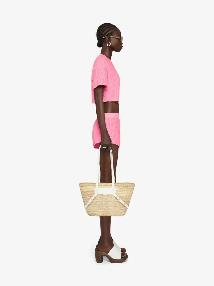 Women TShirts Givenchy Cropped Tshirt In 4G Cotton Towelling Old Pink