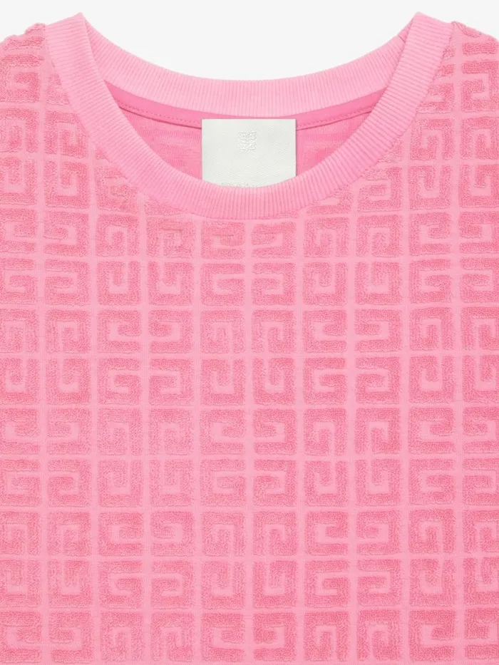 Women TShirts Givenchy Cropped Tshirt In 4G Cotton Towelling Old Pink