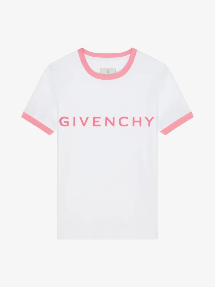 Women TShirts Givenchy GIVENCHY Archetype Slim Fit Tshirt In Cotton Whitepink