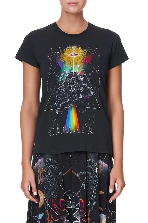 Women Tees Camilla Slim Fit Round Neck TShirt Midnight Moon House