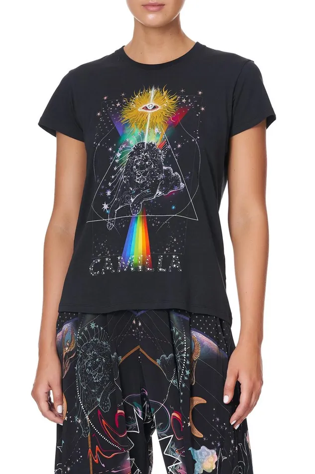 Women Tees Camilla Slim Fit Round Neck TShirt Midnight Moon House