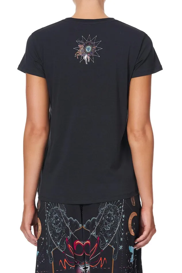 Women Tees Camilla Slim Fit Round Neck TShirt Midnight Moon House