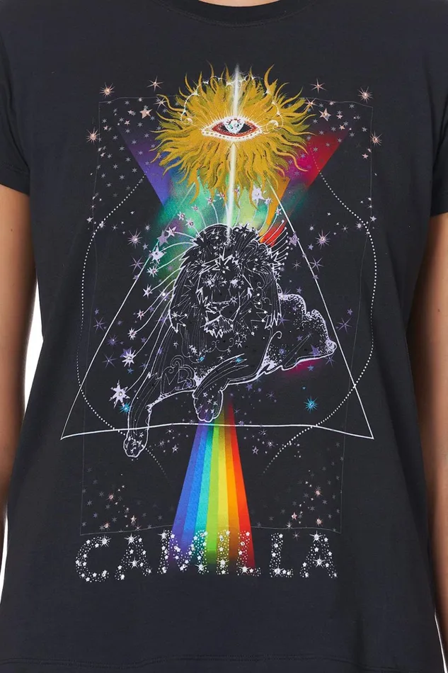 Women Tees Camilla Slim Fit Round Neck TShirt Midnight Moon House