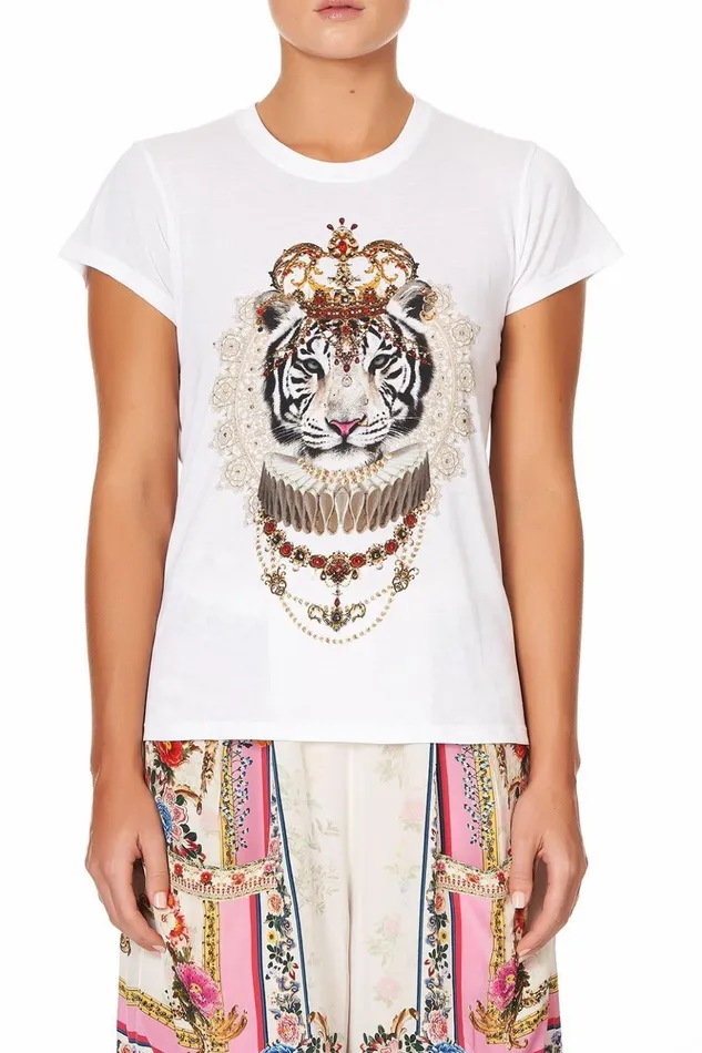 Women Tees Camilla Slim Fit Round Neck TShirt Party In The Palace