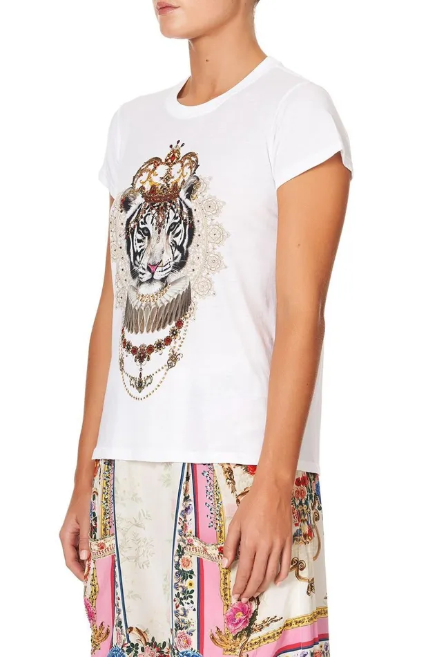 Women Tees Camilla Slim Fit Round Neck TShirt Party In The Palace
